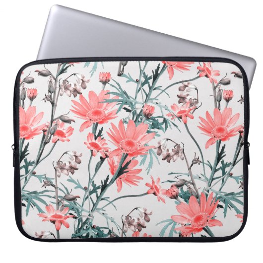 nahtlose Blumenmuster, Margarita und Hyacinthes, Laptopschutzhülle (Vorderseite)