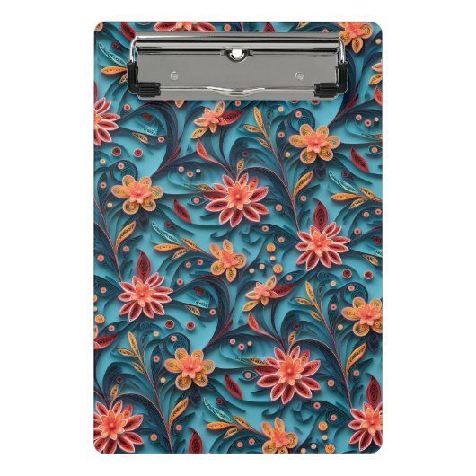 Nahtlose Blumenmuster Mini Clipboard Klemmbrett (Vorderseite)