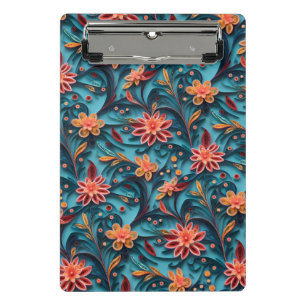 Nahtlose Blumenmuster Mini Clipboard Mini Klemmbrett
