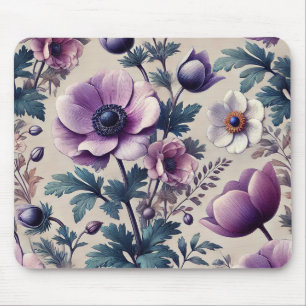 nahtlose Blumenmuster mit anemischer Schönheit Mousepad