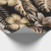 Nahtlose Blumenmuster mit Blätter. tropischer Rück Geschenkpapier (Ecke)