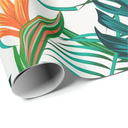 Nahtlose Blumenmuster mit Blätter. tropischer Rück Geschenkpapier (Rolleneckpunkt)