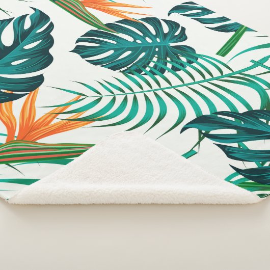 Nahtlose Blumenmuster mit Blätter. tropischer Rück Sherpadecke (3/4)