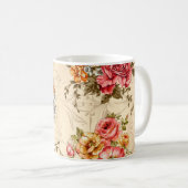 Nahtlose Blumenmuster mit Blume und Creme ba Kaffeetasse (VorderseiteRechts)