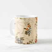 Nahtlose Blumenmuster mit Blume und Creme ba Kaffeetasse (Vorderseite Links)