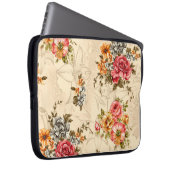 Nahtlose Blumenmuster mit Blume und Creme ba Laptopschutzhülle (Vorne Rechts)