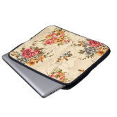 Nahtlose Blumenmuster mit Blume und Creme ba Laptopschutzhülle (Vorne Knopf)