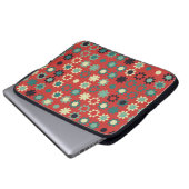 Nahtlose Blumenmuster mit farbigen Elementen, vi Laptopschutzhülle (Vorne Knopf)