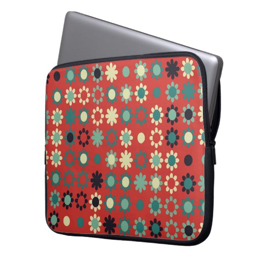 Nahtlose Blumenmuster mit farbigen Elementen, vi Laptopschutzhülle (Vorderseite Links)