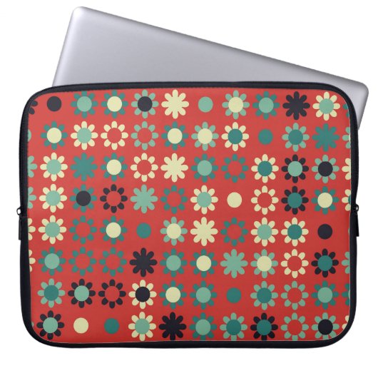 Nahtlose Blumenmuster mit farbigen Elementen, vi Laptopschutzhülle (Vorderseite)