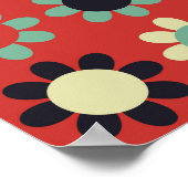 Nahtlose Blumenmuster mit farbigen Elementen, vi Poster (Ecke)