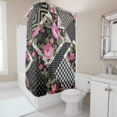 nahtlose Blumenmuster mit geometrischer Struktur Duschvorhang (Beispiel)