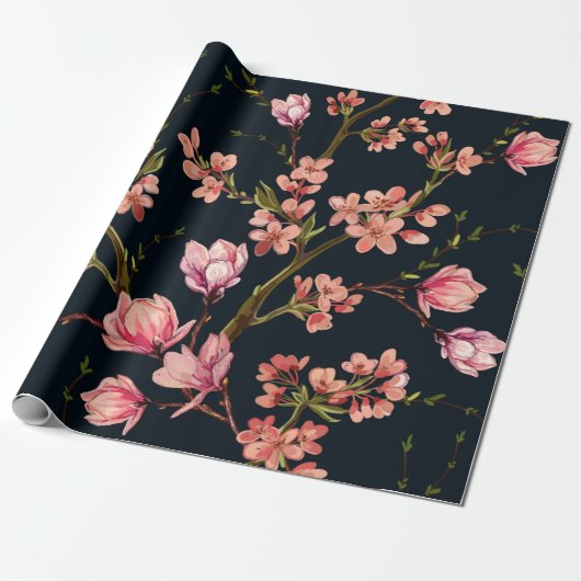 Nahtlose Blumenmuster mit handgezeichnetem Hinterg Geschenkpapier (Ungerollt)