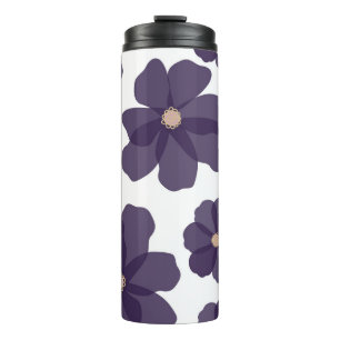 Nahtlose Blumenmuster mit handgezeichneten lila Co Thermosbecher