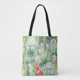 Nahtlose Blumenmuster mit Kakteen, Sukkulturen und Tasche
