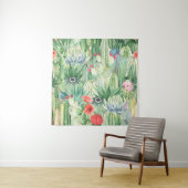 Nahtlose Blumenmuster mit Kakteen, Sukkulturen und Wandteppich (Beispiel)