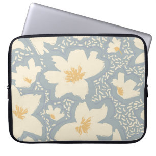Nahtlose Blumenmuster mit Linien und abstrakten ha Laptopschutzhülle