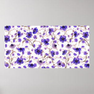 Nahtlose Blumenmuster mit markierten Blume Poster