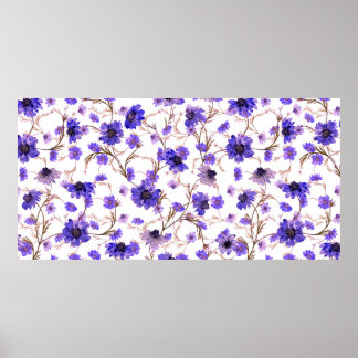 Nahtlose Blumenmuster mit markierten Blume Poster