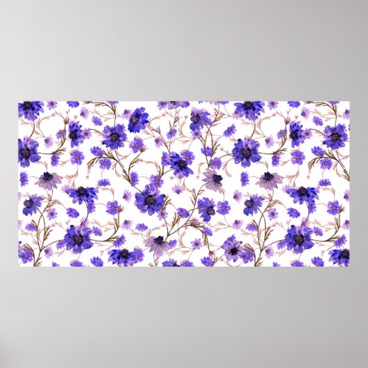 Nahtlose Blumenmuster mit markierten Blume Poster (Vorne)