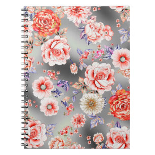 Nahtlose Blumenmuster mit niedlicher Blume T Notizblock