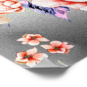 Nahtlose Blumenmuster mit niedlicher Blume T Poster (Ecke)