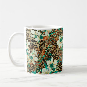 Nahtlose Blumenmuster mit Orchideen Kaffeetasse