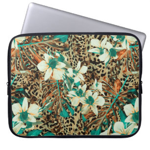 Nahtlose Blumenmuster mit Orchideen Laptopschutzhülle