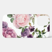 Nahtlose Blumenmuster mit Rose, Aquarell. Case-Mate iPhone Hülle (Rückseite (Horizontal))