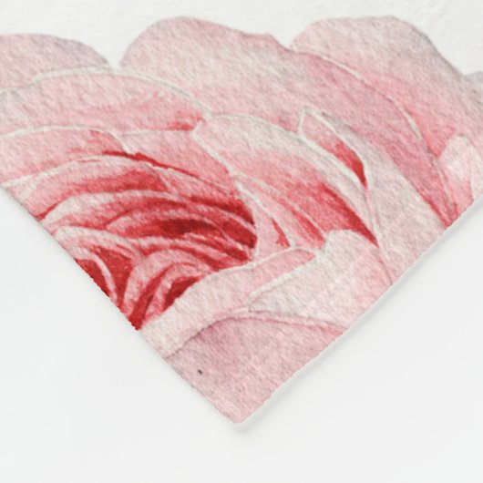 Nahtlose Blumenmuster mit Rose, Aquarell. Fleecedecke (Ecke)