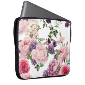 Nahtlose Blumenmuster mit Rose, Aquarell. Laptopschutzhülle (Vorne Rechts)