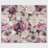 Nahtlose Blumenmuster mit Rose auf heller Rückseit Geschenkpapier (Flach)