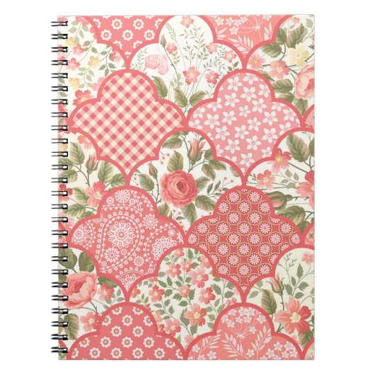 Nahtlose Blumenmuster mit Rose in PA Notizblock (Vorderseite)