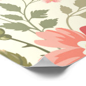 Nahtlose Blumenmuster mit Rose in PA Poster (Ecke)