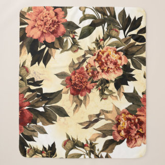 Nahtlose Blumenmuster mit rot-orangefarbenen Rose  Sherpadecke