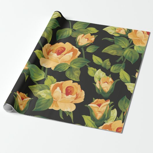 Nahtlose Blumenmuster mit schönen Rose Geschenkpapier (Ungerollt)