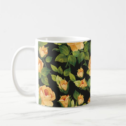 Nahtlose Blumenmuster mit schönen Rose Kaffeetasse (Links)