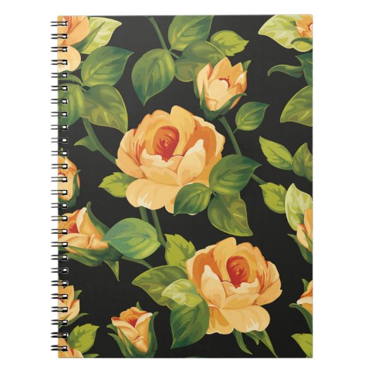 Nahtlose Blumenmuster mit schönen Rose Notizblock (Vorderseite)