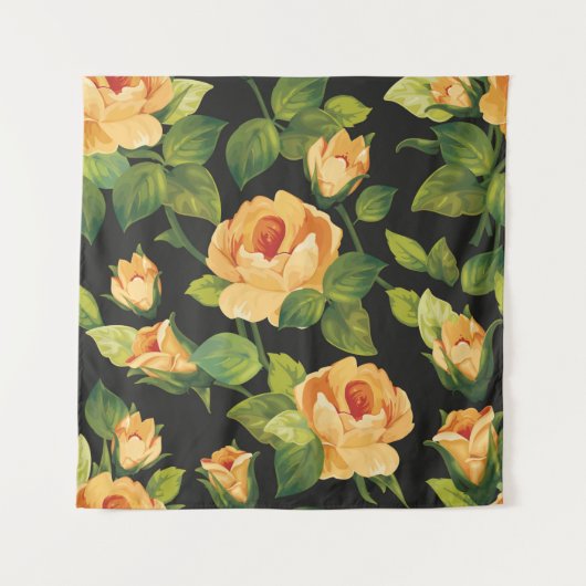 Nahtlose Blumenmuster mit schönen Rose Wandteppich (Vorderseite)