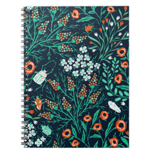 nahtlose Blumenmuster mit Sommerblüten und Komfort Notizblock