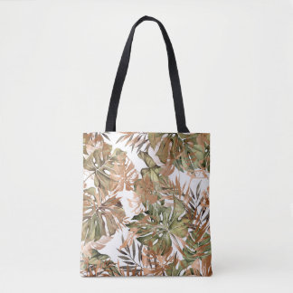 Nahtlose Blumenmuster mit tropischem und goldenem  Tasche