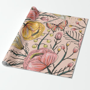 nahtlose Blumenmuster mit Vintagen Blume und Geschenkpapier