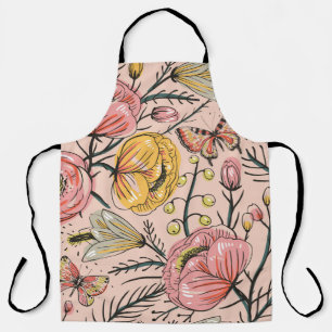 nahtlose Blumenmuster mit Vintagen Blume und Schürze