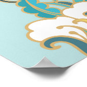 Nahtlose Blumenmuster mit weißen Baumwollblumen Poster (Ecke)