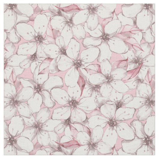 Nahtlose Blumenmuster mit weißen Blume 10 Stoff (Nahaufnahme)