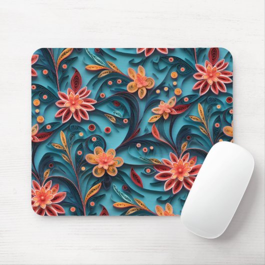 Nahtlose Blumenmuster Mousepad (Mit Mouse)