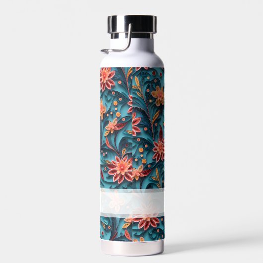 Nahtlose Blumenmuster Muster Name Wasser Flasche (Rechts)