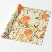 Nahtlose Blumenmuster. Orangeniris Geschenkpapier (Ungerollt)