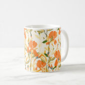 Nahtlose Blumenmuster. Orangeniris Kaffeetasse (VorderseiteRechts)