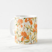 Nahtlose Blumenmuster. Orangeniris Kaffeetasse (Vorderseite Links)
